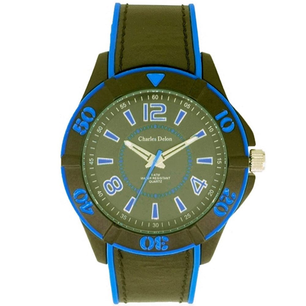 Charles Delon Casual Style Black/Blue Watch
